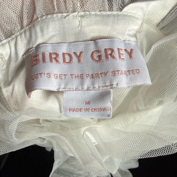 Birdy Grey White Layered Tulle Dress with Straps - Picture 3 of 4